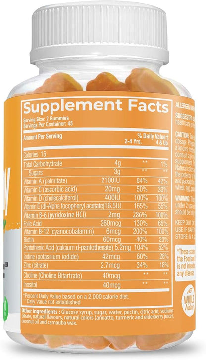 Kids Gummy Multivitamin - Complete Daily Essentials Childrens Vitamins and Minerals for Overall Wellness, 90 Gummies. Fruit Flavor, No Artificial Sugar, Dairy and Gluten Free