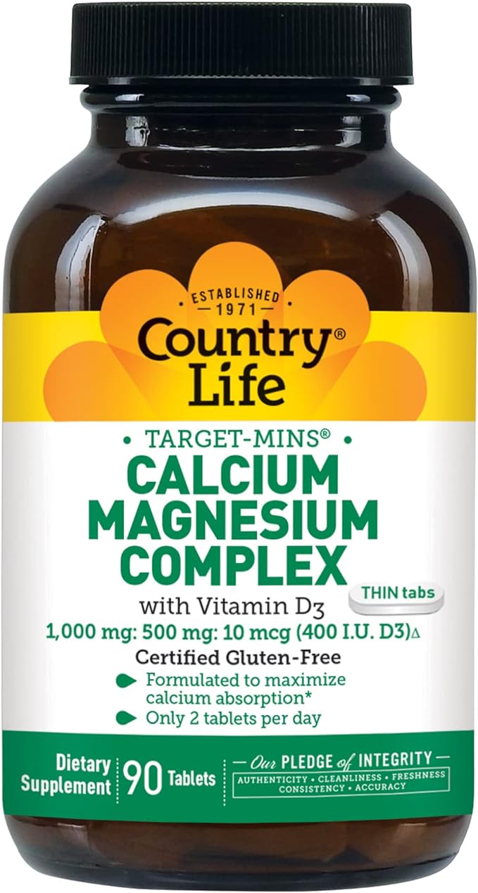 Country Life - Target-Mins Calcium Magnesium Complex with Vitamin D3-90 Tablets