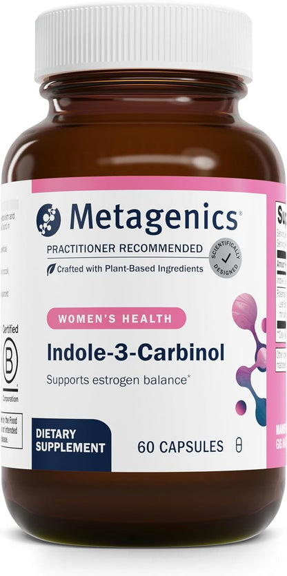 Metagenics Meta Indole-3-Carbinol- 150 g Indole-3-Carbinol - Supports Estrogen Hormone Balance* - Metabolic Supplement - Vegetarian & Gluten-Free - 60 Capsules