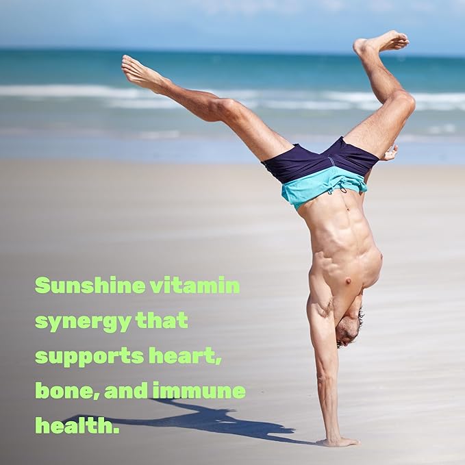DEAL SUPPLEMENT Sunshine Vitamin D – Vitamin D3 2,000 IU with K2 MK7 50mcg – Infused with Virgin Coconut Oil – Support Healthy Bones, Teeth, and Immune System – Easy to Swallow