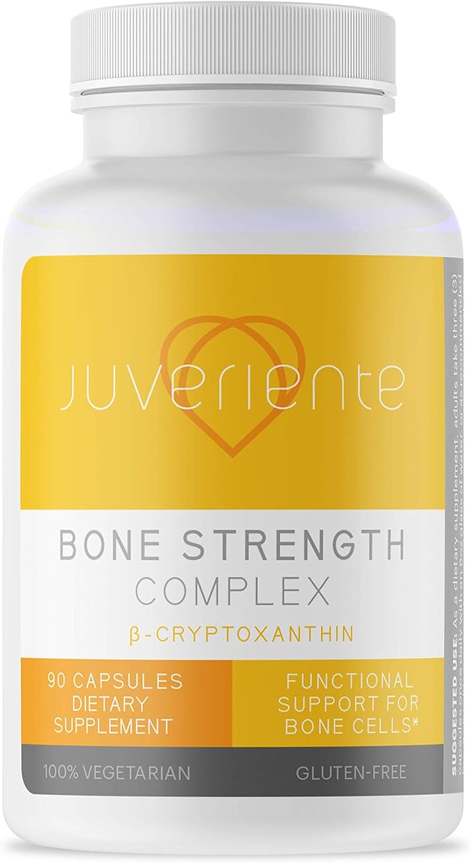 Juveriente Bone Strength Complex/A Dietary Therapy of a Japanese Traditional Fruit, Packed with Vitamin C, D3, K2, Calcium, Phosphorus, Food Grade Strontium and Boron / 90 Capsules for 30 Days
