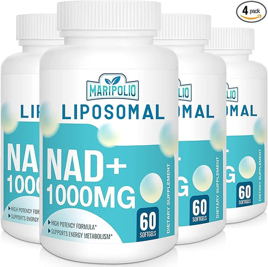Liposomal NAD+ Supplement 1000 mg | Highest NAD Pontecy | Max Absorption | Pure NAD Supplement | Energy and DNA Repair, Aging Defense, Brain Function | 240 Softgels