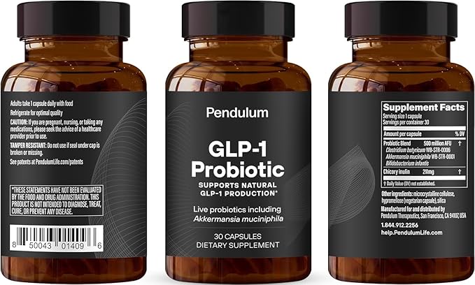 GLP-1 Probiotic - 500M AFU Multi-Strain Probiotic + Prebiotic, Naturally Support GLP-1 Production & Curb Appetite, Delayed Release, Third-Party Tested, for Men & Women (30 Capsules, 1-Pack)