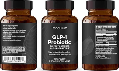 GLP-1 Probiotic - 500M AFU Multi-Strain Probiotic + Prebiotic, Naturally Support GLP-1 Production & Curb Appetite, Delayed Release, Third-Party Tested, for Men & Women (30 Capsules, 1-Pack)