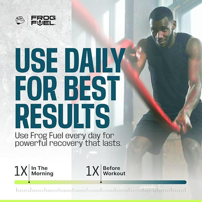 Frog Fuel Power Energized Protein Shot, 15g Protein Nano-Hydrolyzed Grass Fed Collagen, 80mg Caffeine, Fat & Sugar Free, 22 Amino Acids, 0 Carbs, Berry, 1 oz Packets, 24 Pack