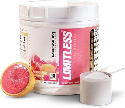 LIMITLESS Magnum 504g - Muscle Workout Powder, Sport Pre Workout for Men and Women, May Assist & Support Increase Energy, Focus, and Endurance - Pink Lemonade