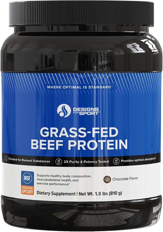 Beef Protein Powder - NSF Certified for Sport Hydrolyzed Protein - Highly Absorbable with Amino Acids, Collagen Precursors - Bone Broth Protein for Athletes (Chocolate, 30 Servings)