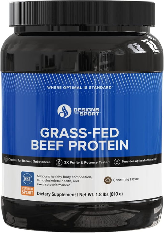Beef Protein Powder - NSF Certified for Sport Hydrolyzed Protein - Highly Absorbable with Amino Acids, Collagen Precursors - Bone Broth Protein for Athletes (Chocolate, 30 Servings)