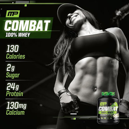 MusclePharm Combat 100% Whey Protein Powder, Vanilla Flavor, Fast Recovery & Muscle Gain with Whey Protein Isolate, High Protein Powder for Women & Men, Gluten Free, 5 lb, 70 Servings