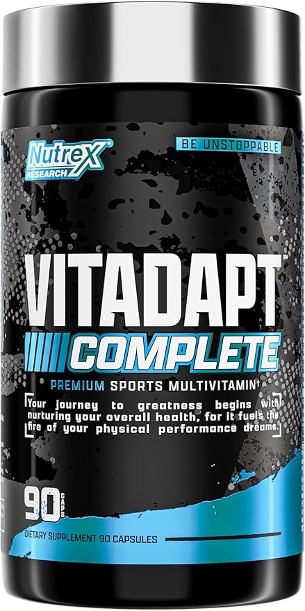 Nutrex Research Vitadapt Complete Sports Multivitamin for Men - 24 Vitamins, KSM-66 Ashwagandha and Minerals for Athletes - Mens Multivitamin (90 Capsules)