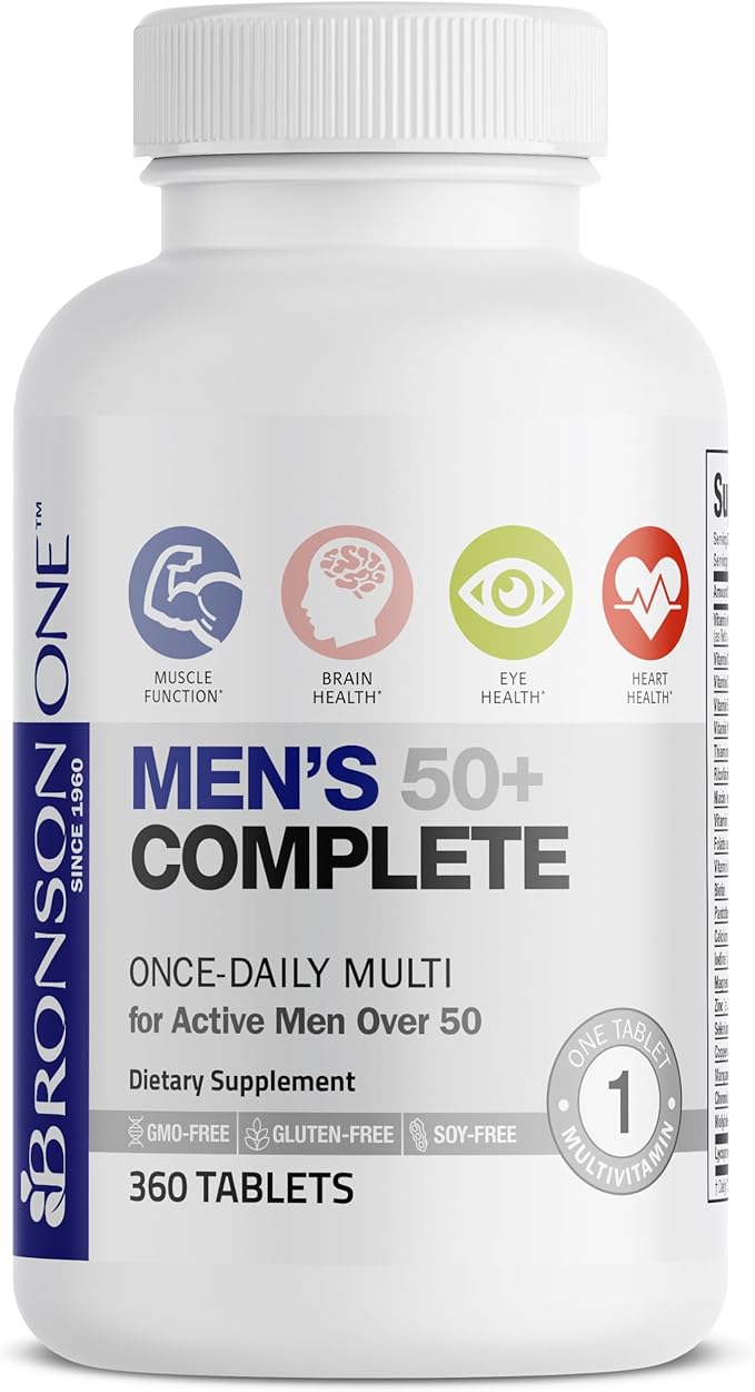 Bronson ONE Daily Mens 50+ Complete Multivitamin Multimineral, 360 Tablets