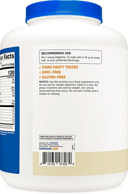 Nutricost Whey Protein Powder, Vanilla, 5 pounds - Whey Protein Concentrate