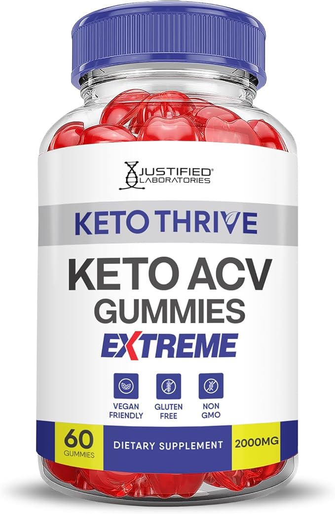 (3 Pack) Keto Thrive Keto ACV Gummies Extreme 2000MG Keto Thrive Keto Gummies Apple Cider Vinegar Formulated with Pomegranate Beet Juice Powder B12 Vegan Non GMO 180 Gummys