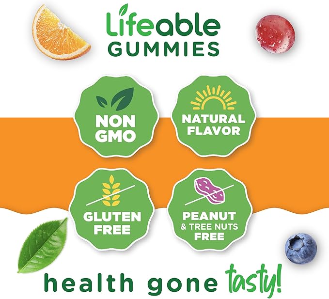 Lifeable Kids Calcium Magnesium Zinc Gummies | Calcium with Vitamin D3 | Great Tasting Calcium Supplements for Kids | Kids Calcium Gummies for Bone Health | Magnesium Calcium for Kids | 90 Gummies