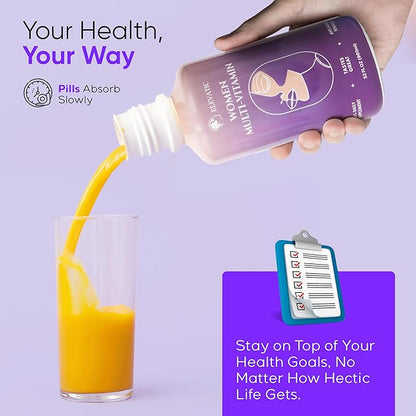 Liquid multivitamin for Women - 32Fl.oz (960ml) - Unlock The Secret Recipe | Energy and Beauty Booster | 100% Organic Aloe Vera Liquid multivitamin for Glowing Skin and Vibrant Health