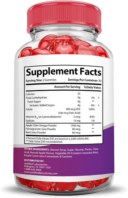 Keto Drops Keto ACV Gummies Advanced Formula 1000MG Keto Drops Keto Gummies Apple Cider Vinegar Formulated with Pomegranate Beet Juice Powder B12 Vegan Non GMO 60 Gummys