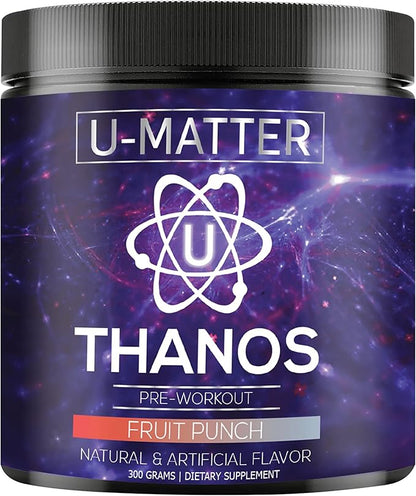 Thanos Pre-Workout Powder | Includes L-Taurine, Betaine Anhydrous, L-Arginine, L-Citrulline Malate & L-Tyrosine | Fruit Punch Flavored PreWorkout | Energy Boost, Pump, & Focus - 30 Servings