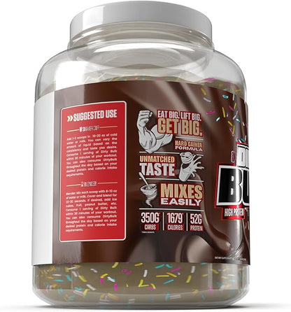 MAN Sports - Dirty Bulk: Chocolate Fudge Pop High Protein Weight Gainer Powder with 52g of Protein