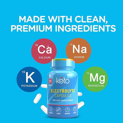 Keto Vitals Electrolyte Capsules | The Original Keto Electrolyte Pills Supplement | Salt Electrolyte Tablets for Hydration | Calorie-Free | Carb-Free KetoVitals Electrolyte Capsules