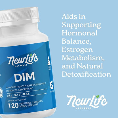 NewLife Naturals DIM Supplement 300mg, Women & Men - Hormonal Acne Pills, Menopause Relief | Healthy Estrogen Level | Hormonal Balance - 120Day Supply