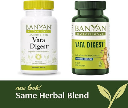 Banyan Botanicals Vata Digest – Organic Digestion Supplement – Warming & Balancing Digestion Aid to Support Comfortable Digestion* – 90 Tablets – Non GMO Sustainably Sourced Vegan