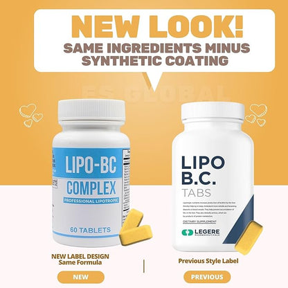 LIPO BC (2 Pack - 60 Tablets) 120 Tablets Lipotrophic Weight Loss Supplement