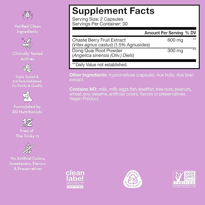 HUM Hormone Balance - Supplement for Women's Health - Support for Cramps, Cravings, Irritability & Hormonal Balance - Chasteberry & Dong Quai Women's Monthly Support (60-Count)