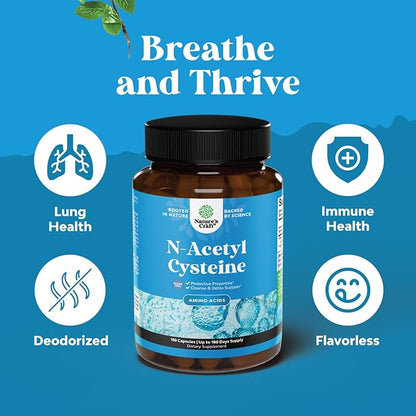NAC Supplement N-Acetyl Cysteine 600mg - Potent Vegan High Absorption NAC 600 mg Capsules Glutathione Precursor for Liver Cleanse Detox & Repair plus Lung Health and Immunity Support (180ct)