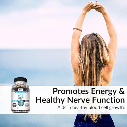 Kaya Naturals B-12 Complex | Multivitamin Supplement for Women & Men | Energy and Metabolism Booster | Vitamin Supplement with Biotin, Choline, Inositol, Folate, and Vitamin C – 180 Count