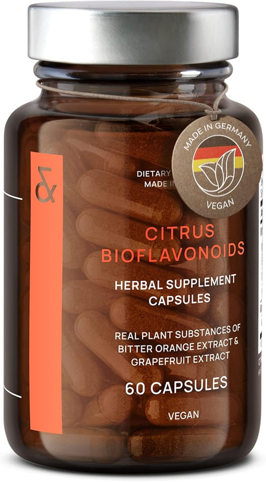 Citrus Bioflavonoids - Vegan Flavonoids Supplements Made from Bitter Orange and Grapefruit Extract - Antioxidant & Immune Support - 60 Capsules - Made in Germany