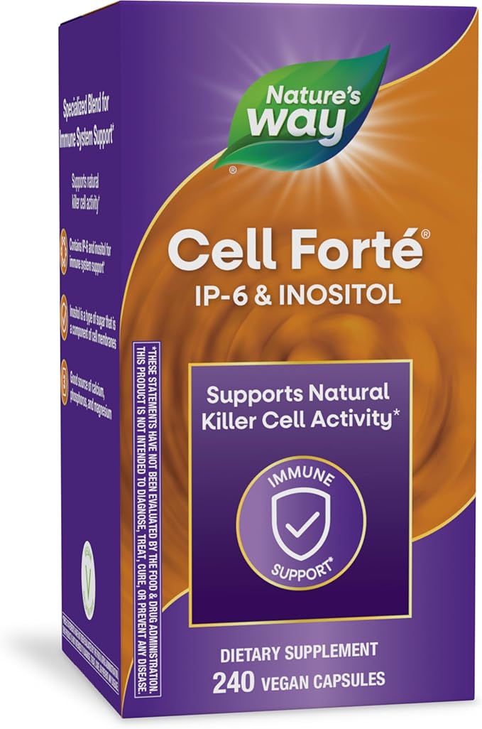 Nature's Way Cell Forté IP-6 & Inositol, Supports Natural Killer Cell Activity*, Immune Support*, with Calcium, Phosphorus & Magnesium, Gluten-Free, Vegan, 240 Capsules (Packaging May Vary)