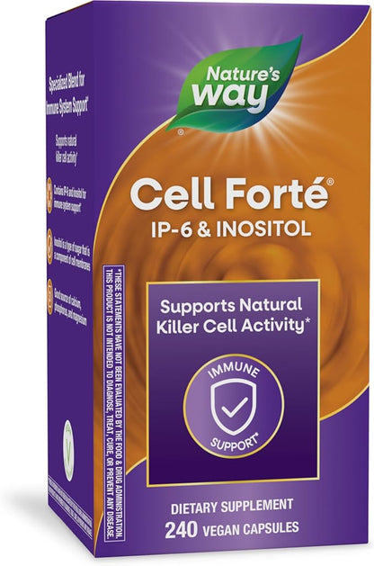 Nature's Way Cell Forté IP-6 & Inositol, Supports Natural Killer Cell Activity*, Immune Support*, with Calcium, Phosphorus & Magnesium, Gluten-Free, Vegan, 240 Capsules (Packaging May Vary)