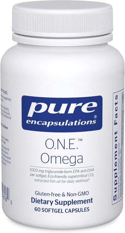 Pure Encapsulations O.N.E. Omega - Fish Oil Supplement for Heart Health, Joints, Skin, Eyes, and Cognition* - Fish Oil Concentrate with EPA and DHA - 60 Softgel Capsules