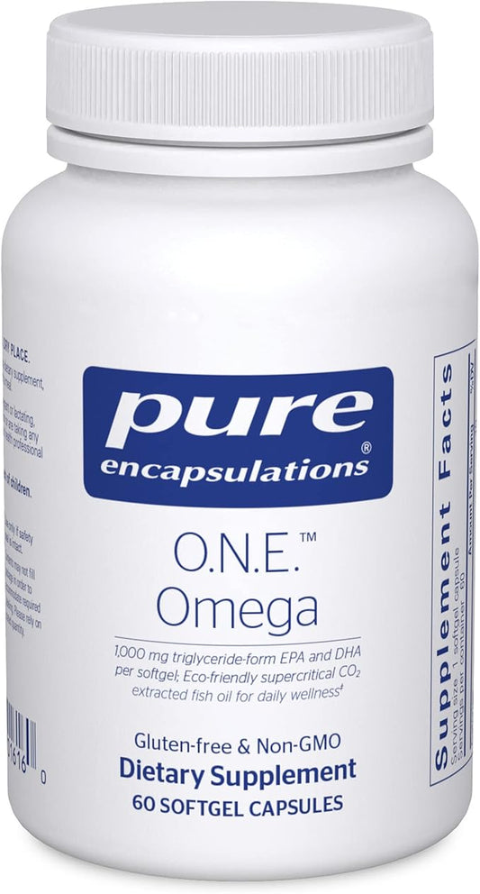 Pure Encapsulations O.N.E. Omega - Fish Oil Supplement for Heart Health, Joints, Skin, Eyes, and Cognition* - Fish Oil Concentrate with EPA and DHA - 60 Softgel Capsules