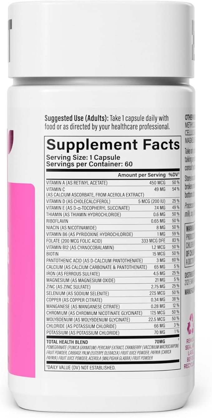Habit Womens Multi Supplement 2 Pack (120 Capsules) - New Look, Supports General Health & Wellness, 23 Essential Vitamins and Minerals, Fruit extracts, Folate, Iron, B12, Biotin, Non-GMO