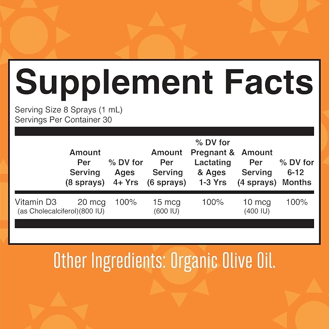 MaryRuth Organics Vitamin D USDA Organic | Vitamin D3 Liquid | Sugar Free | Liquid Vitamin D Spray Immune Support for Adults & Kids | Bone Health | Vit D3 | Vegan | Gluten Free | Non-GMO | 30 Servings