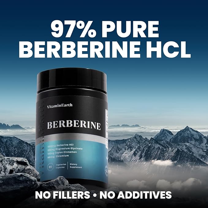 Berberine Supplement - Doctor Formulated Berberine HCL Complex 1000mg per Serving - Pure Berberine with Ceylon Cinnamon Plus Chromium Picolinate, & Magnesium Glycinate - 90 Capsules