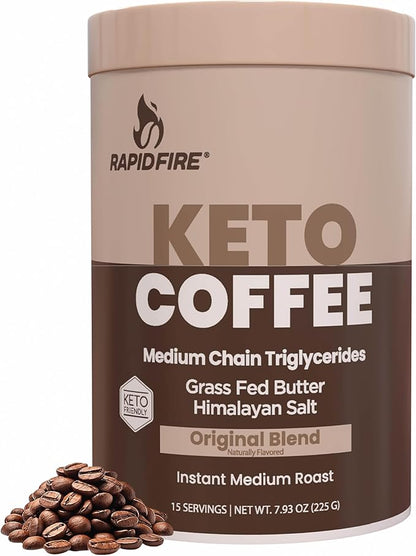 Ketogenic Fair Trade Instant Keto Coffee Mix Supports Energy Metabolism Weight Loss Ketogenic Diet Canister 15 servings, Original, 7.93 Ounce