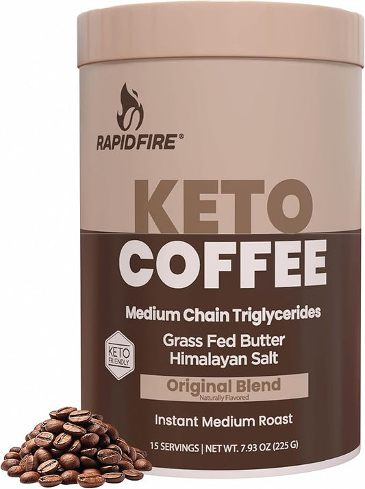 Ketogenic Fair Trade Instant Keto Coffee Mix Supports Energy Metabolism Weight Loss Ketogenic Diet Canister 15 servings, Original, 7.93 Ounce