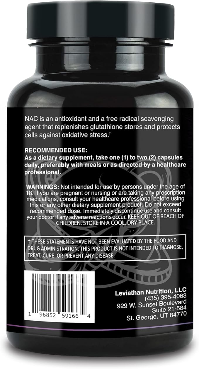 NAC Supplement N-Acetyl Cysteine for Lung, Liver, Immune Support - Potent Antioxidant Support to Boost Glutathione Levels 600mg, 120 Capsules