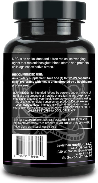 NAC Supplement N-Acetyl Cysteine for Lung, Liver, Immune Support - Potent Antioxidant Support to Boost Glutathione Levels 600mg, 120 Capsules