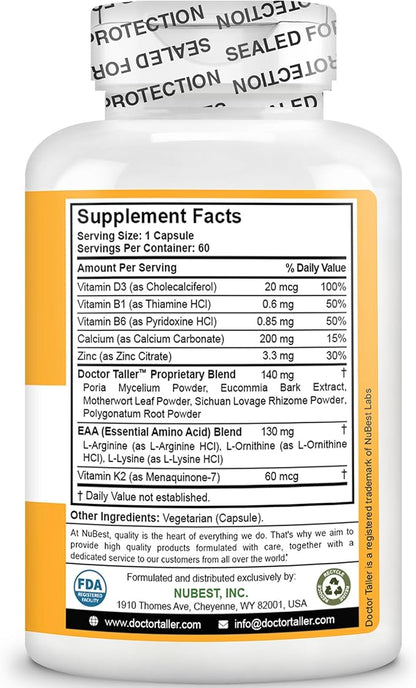 NuBest Doctor Taller - Premium Bone Strength Formula for Bone Strength, Immunity & Healthy Bone - Keto with Calcium, Vitamin D3, Vitamin K2, Amino Acids & Herbs for Children (8+) - 2 Pack
