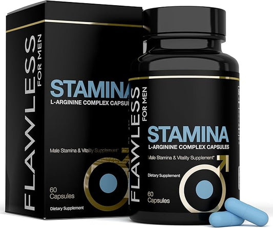 Stamina | L-Arginine, L -Citrulline & Nitric Oxide Supplement for Men | Promotes Male Vitality, Blood Flow and Endurance | 60 Capsules