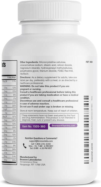 Bronson ONE Daily Women’s 50+ Complete Multivitamin Multimineral, 360 Tablets