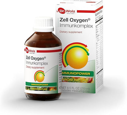 Dr. Wolz Zell Oxygen Immunkomplex Total Immune Support Supplement with Multivitamins, Organic Formula Blend with Zinc, Selenium, Vitamin B Complex, VIT D3, Beta Glucan, Natural Immunity Boost, 250ml