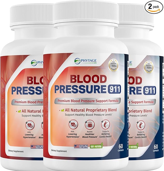 Blood Pressure 911 Premium Supplement - BP Support Pills. 3 Pack
