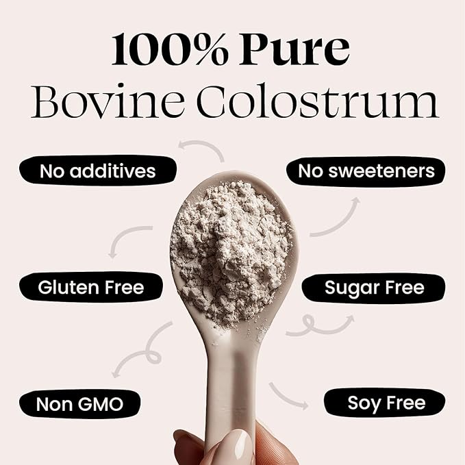 Optimal Prime - MUUU Bovine Colostrum Supplement and Superfood Powder for Gut Health, Bloating, Immune Support, Hair, Skin, and Nails Unflavored, 120 Servings