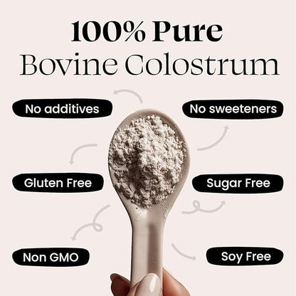 Optimal Prime - MUUU Bovine Colostrum Supplement and Superfood Powder for Gut Health, Bloating, Immune Support, Hair, Skin, and Nails Unflavored, 120 Servings