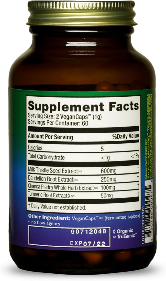 HealthForce SuperFoods Liver Rescue - Natural Liver Cleanse - Liver Health Formula with Milk Thistle & Dandelion Root - Gluten-Free & Vegan - 120 Capsules