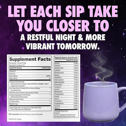 DR. EMIL NUTRITION Collagen Peptides Powder Plus Sleep Support - Collagen Powder for Women with 5-HTP, Melatonin & L-Theanine - Collagen Supplements with Biotin for Hair, Skin & Nails